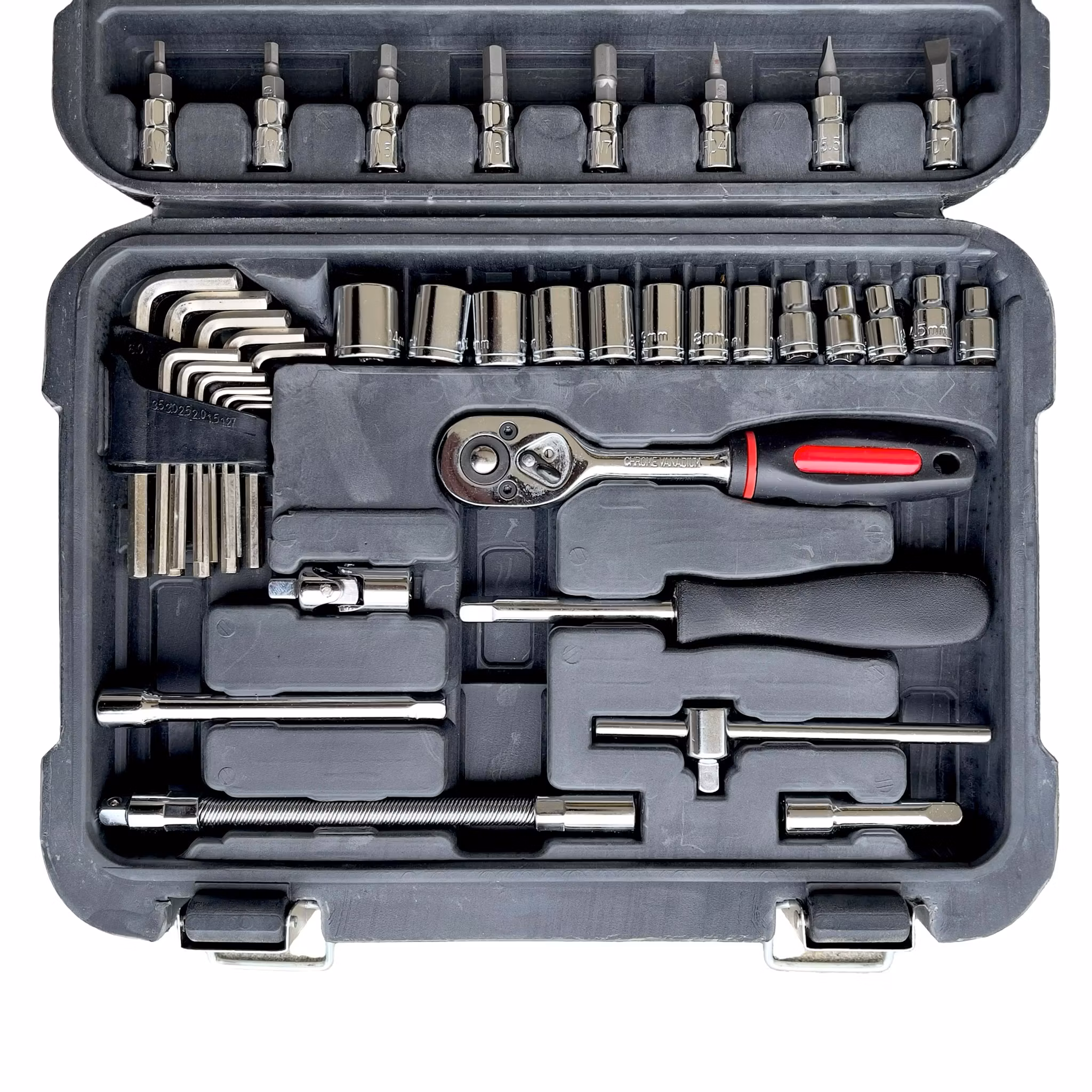 Biltema - Hylsnyckelsats 1/4 - 55 delar - Chrome Vanadium