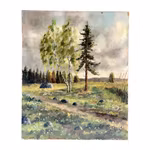 Carl Johan Allan Åsberg (1907-1952) - Landskap - Oljemålning på pannå - Sig 1948