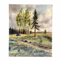 Carl Johan Allan Åsberg (1907-1952) – Landschaft – Ölgemälde auf Holz – Sig 1948