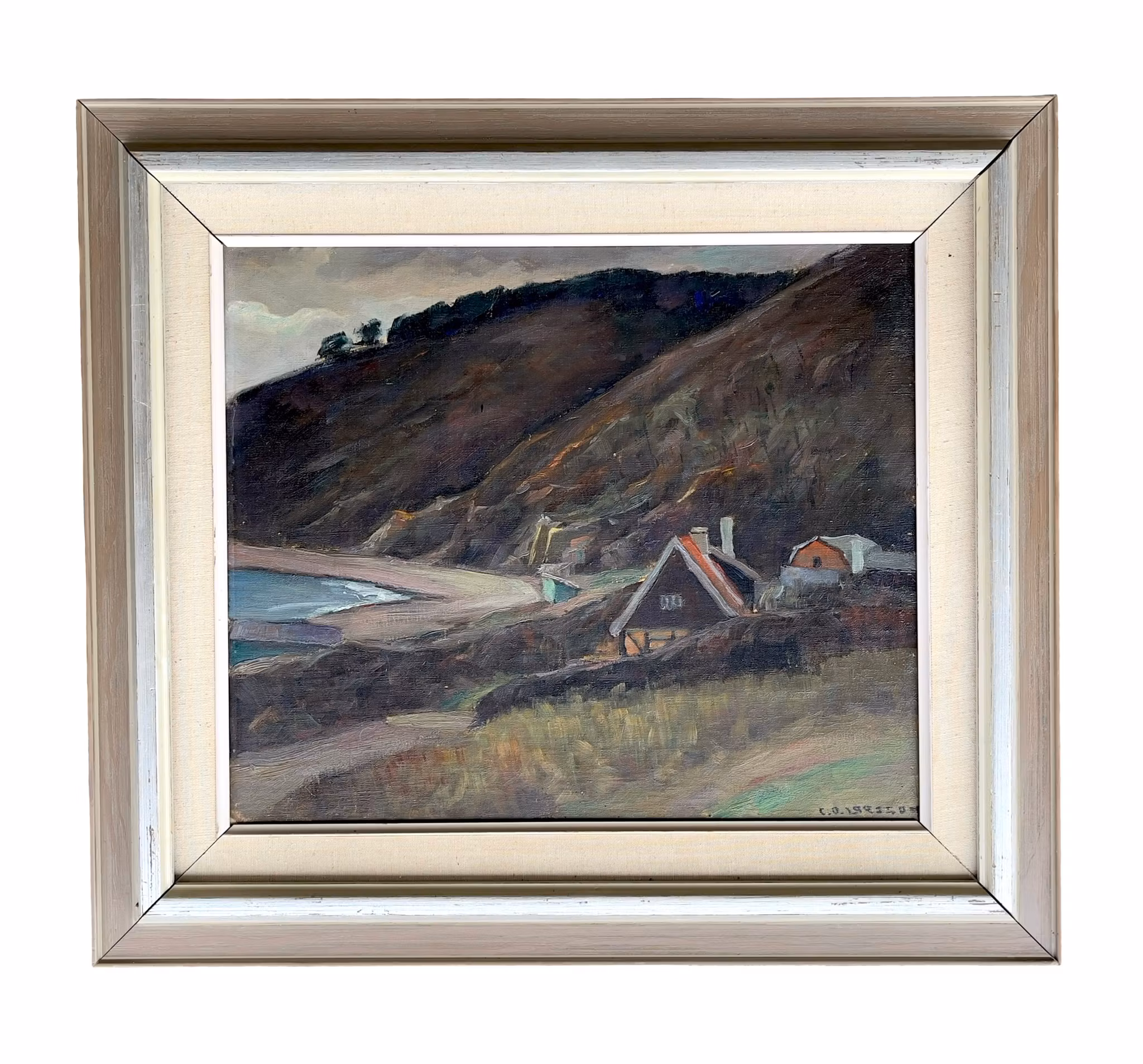 Carl Oscar Larsson (1887-1962) - Kustlandskap - Oljemålning på pannå - Signerad