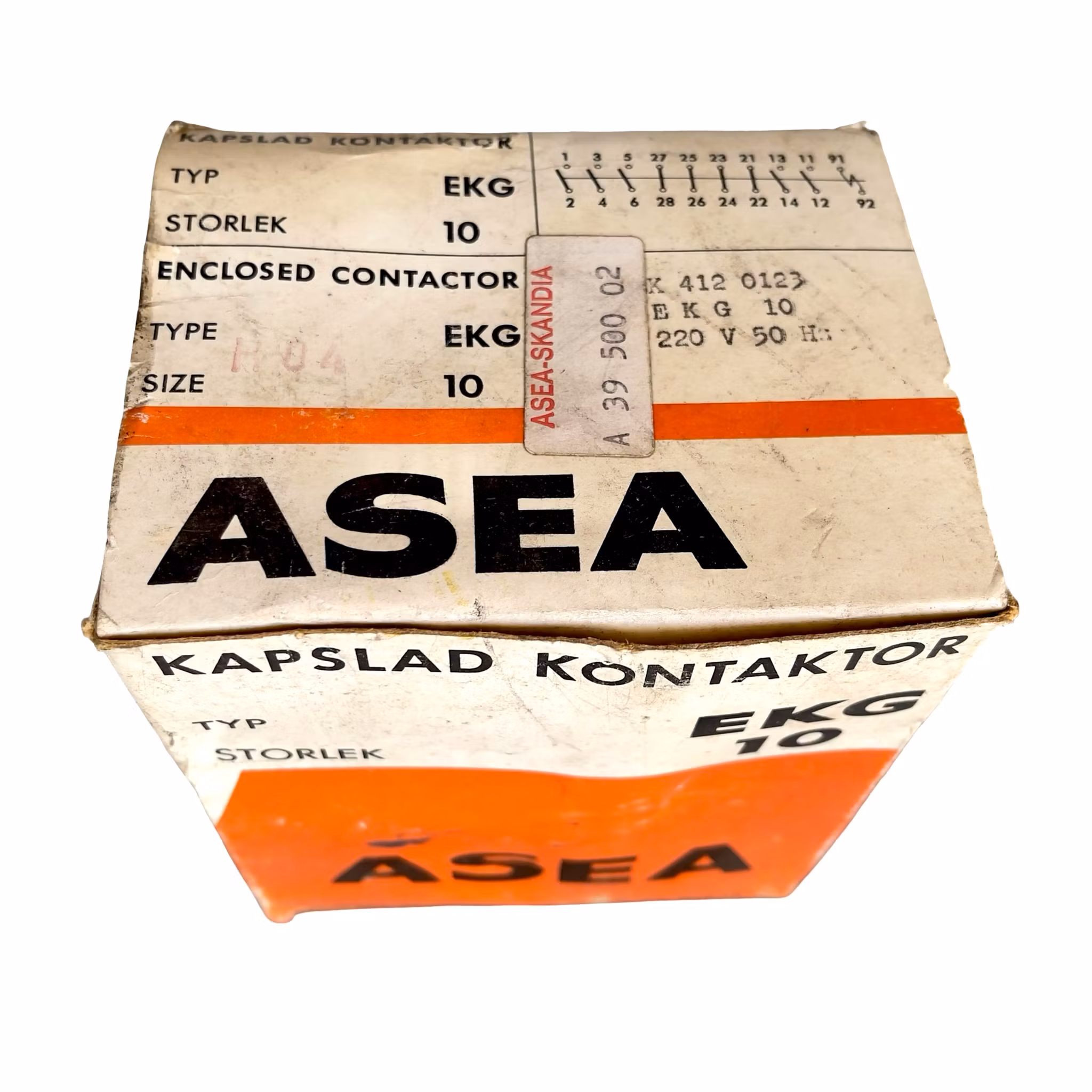 ASEA EKG 10 - Kapslad kontaktor i metallhölje - 220 V - Oanvänd - Sweden