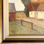 Hartvig Schalin (1890-1975) - Skånskt gårdsmotiv - Olja på pannå - Signerad