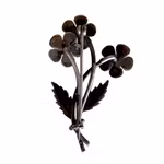 Victor Janson - Vintage silverbrosch med markasiter - Blommor & blad