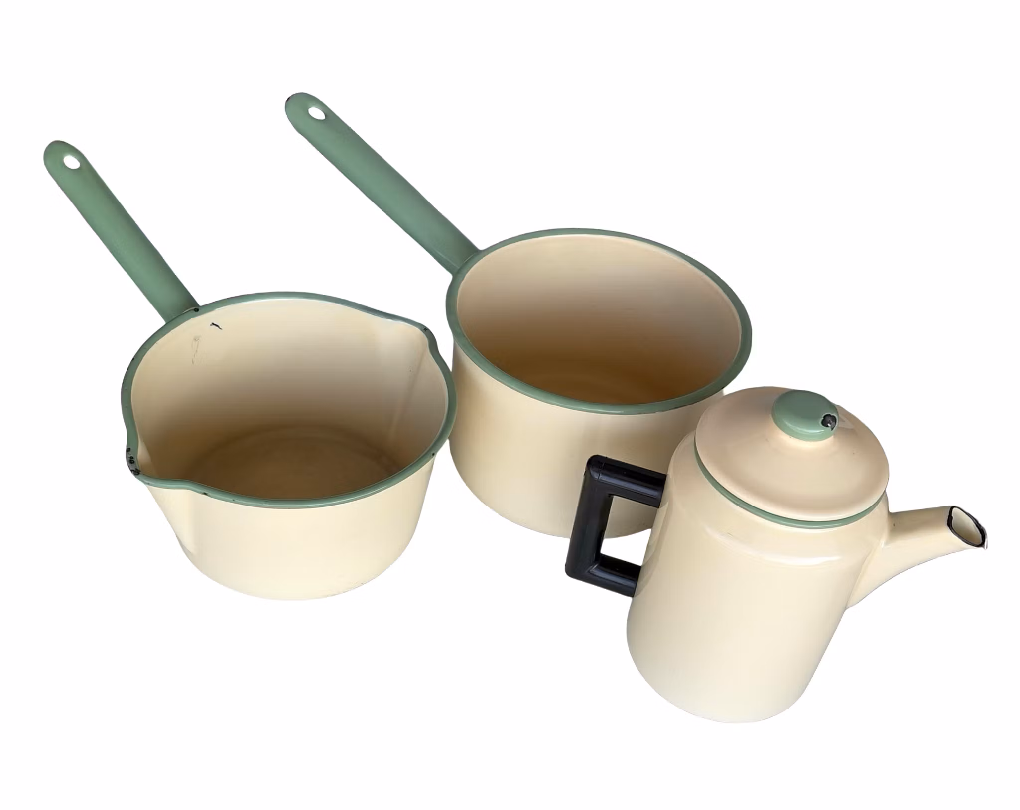 Kockums Sweden - Vintage emaljset i 3 delar - Kastruller & kaffepanna