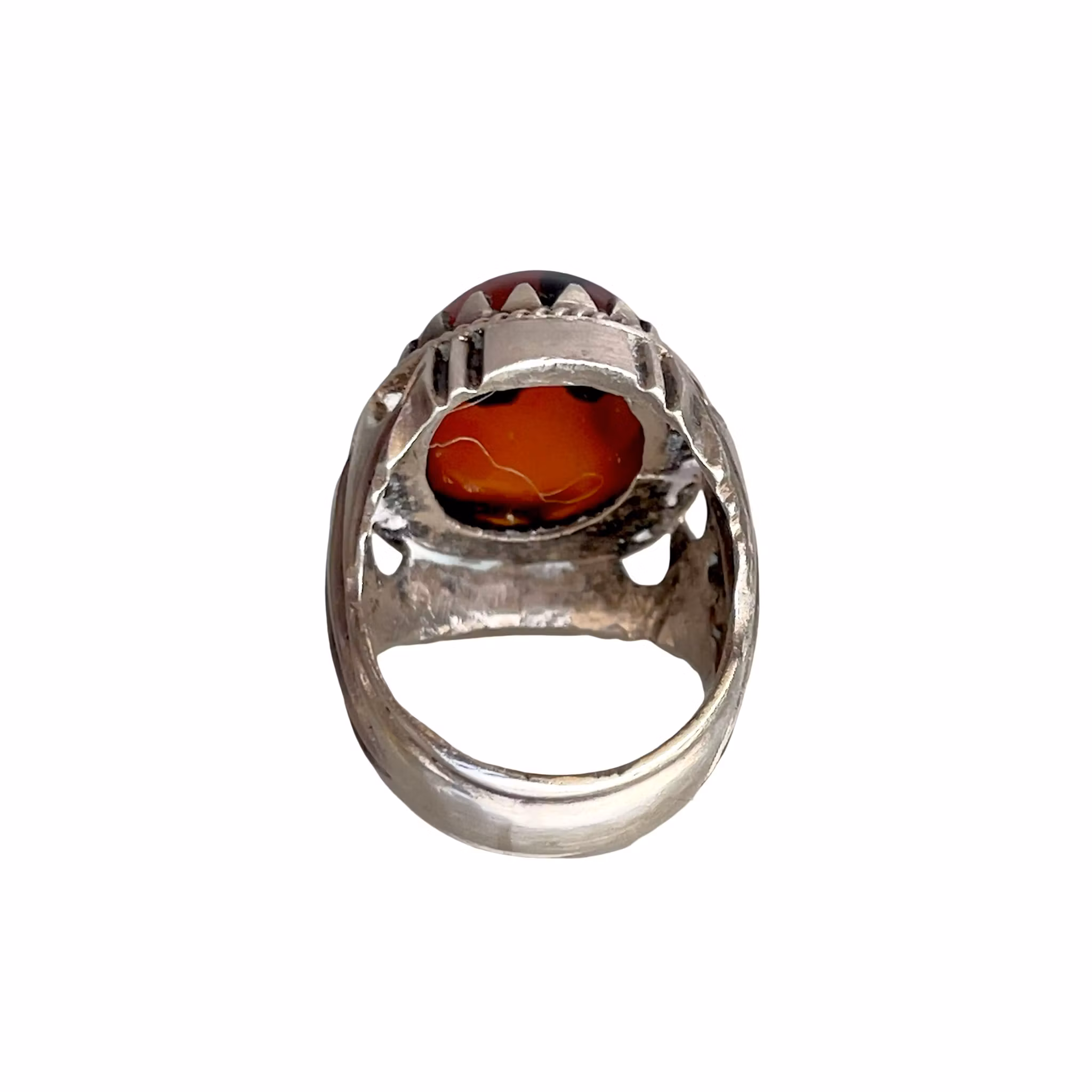 Vintage silverring med 20 ct stor Agat/karneol - 14 g