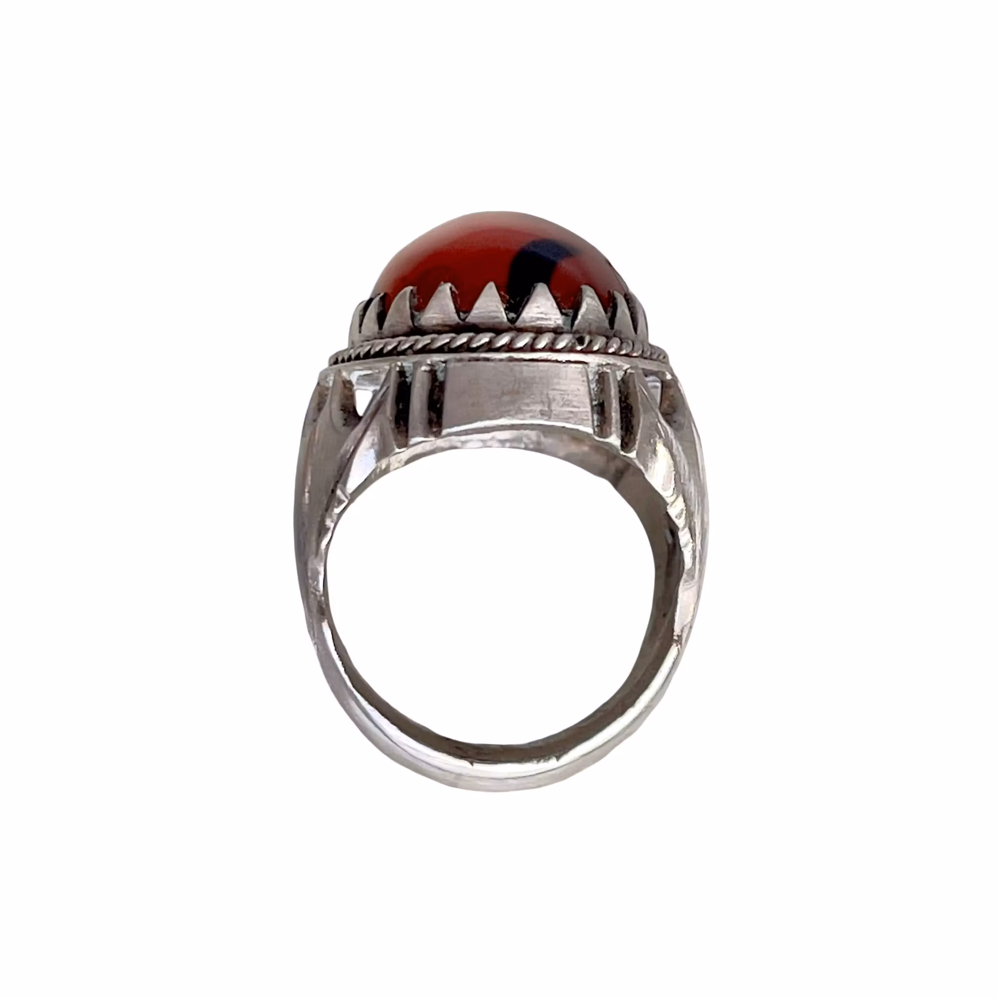 Vintage silverring med 20 ct stor Agat/karneol - 14 g