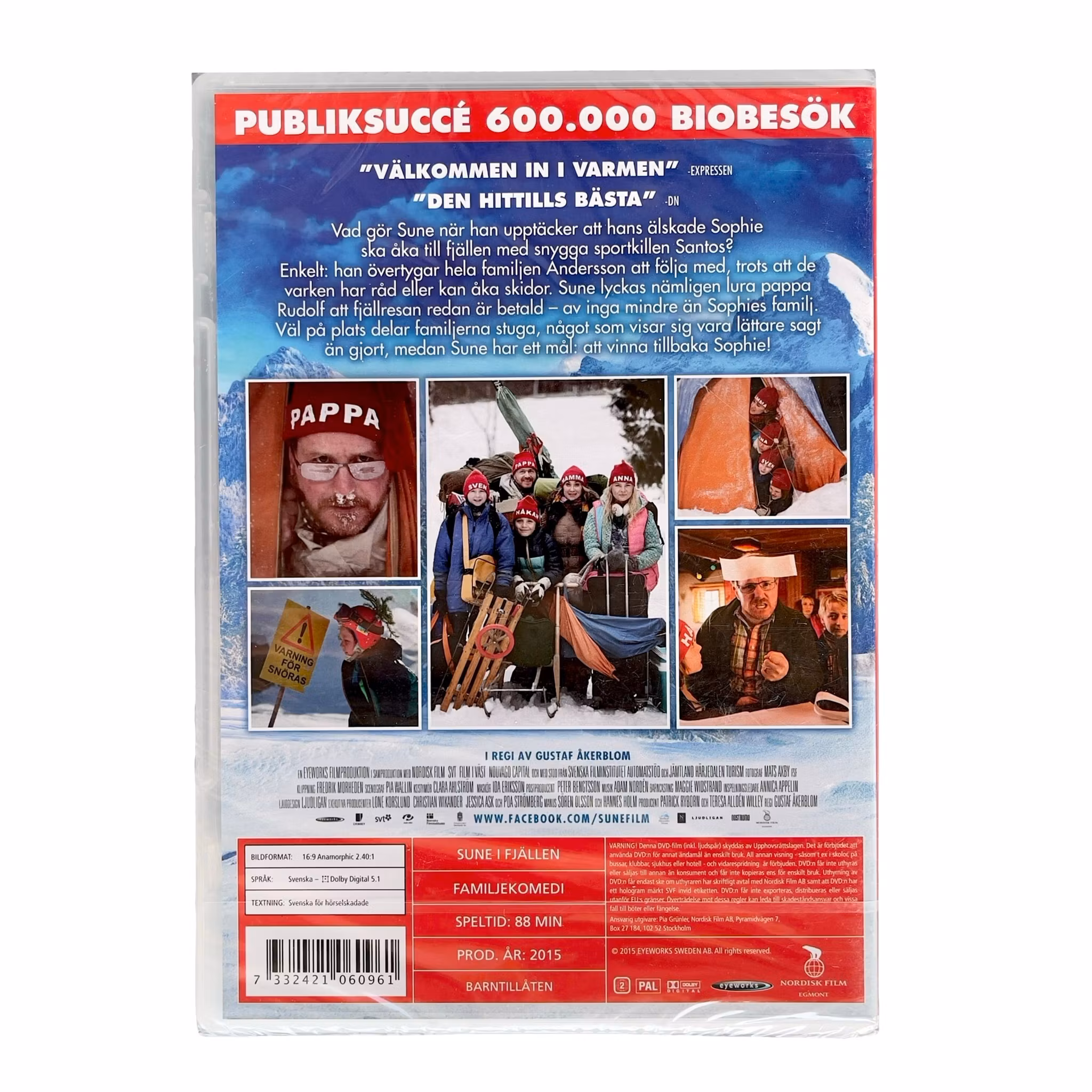 Sune i fjällen - Inplastad DVD - Svensk familjekomedi - 2015