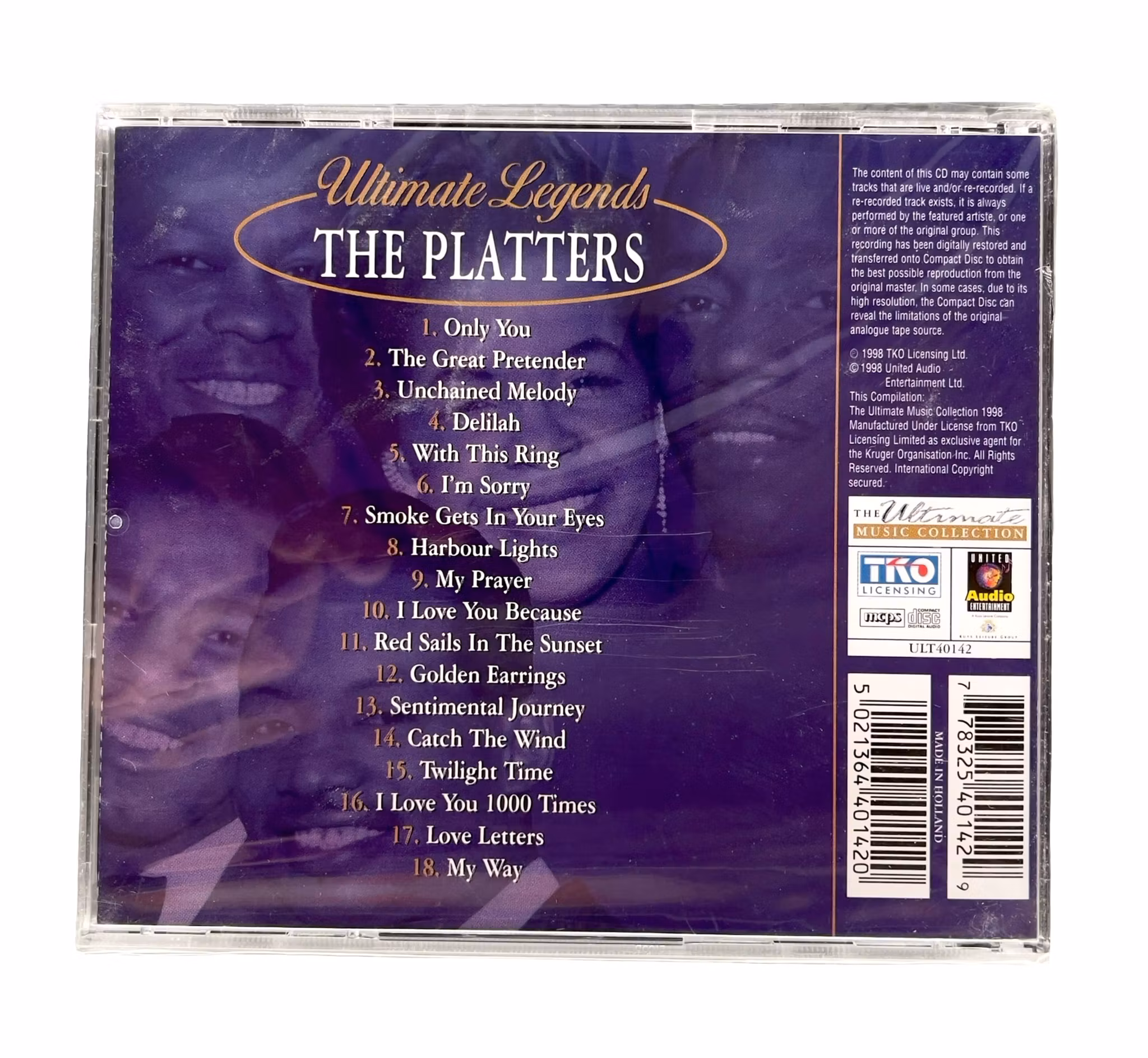 The Platters - Ultimate Legends - Inplastad CD - 18 klassiker - 1998