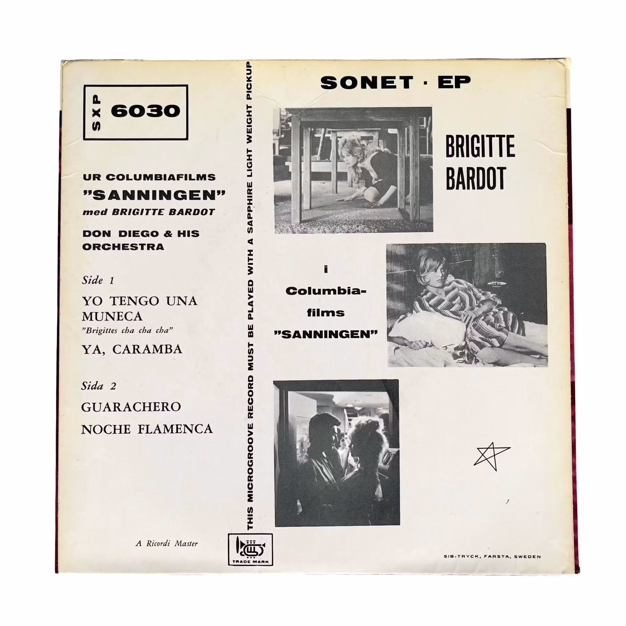 Brigitte Bardot - Sanningen - Don Diego & His Orchestra - Svensk EP - 1963