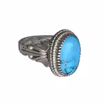 Vintage ring i silver - Naturlig Nishapur turkos ca 9 ct - Handarbetad orientalisk design