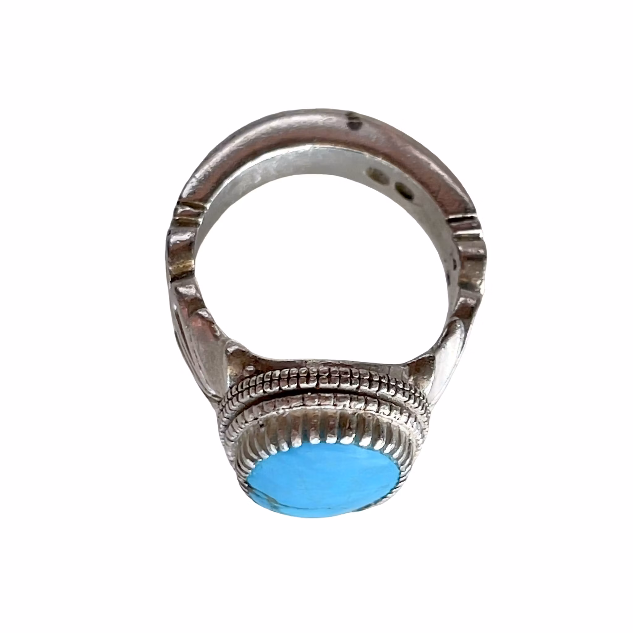 Vintage ring i silver - Naturlig Nishapur turkos ca 9 ct - Handarbetad orientalisk design