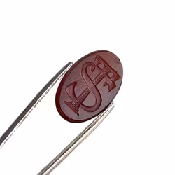 Sigillaire en cornaline ancienne, 2,7 ct - Monogramme ST - XIXe siècle