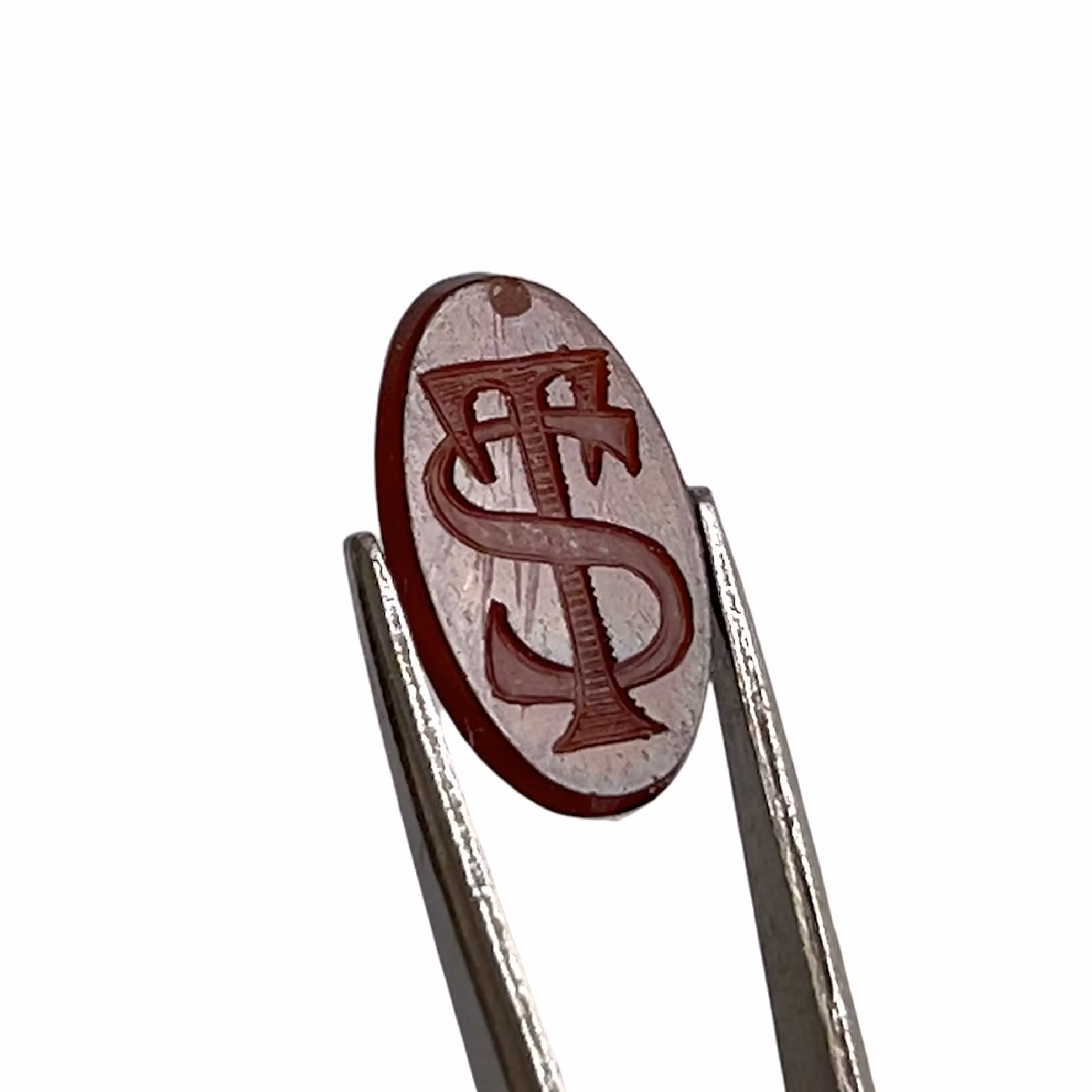 Antik Karneol Sigillsten 2,7 ct - Monogram ST - 1800-tal