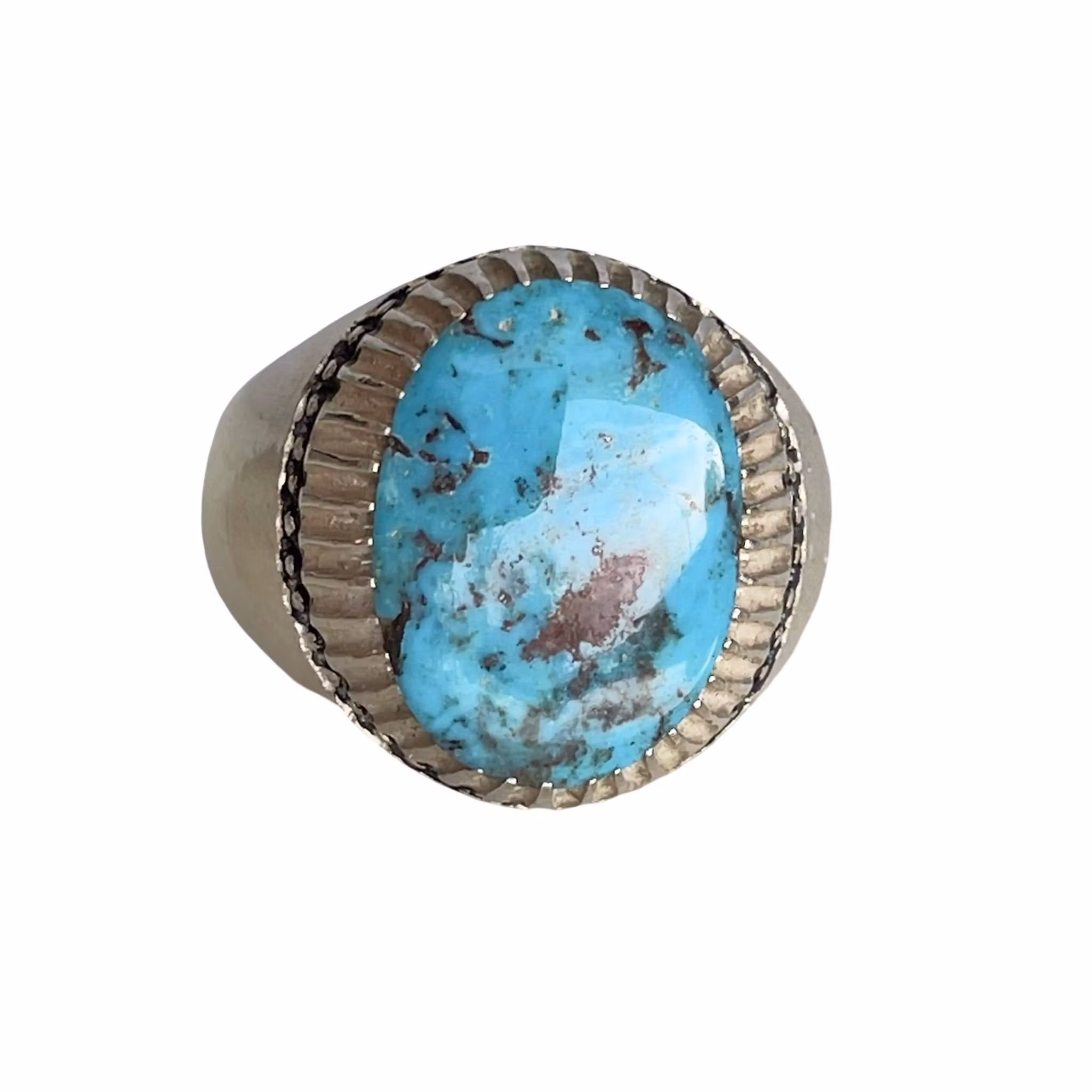 Vintage Silverring med 12 ct Naturlig Nishapur Turkos - 19,5 g