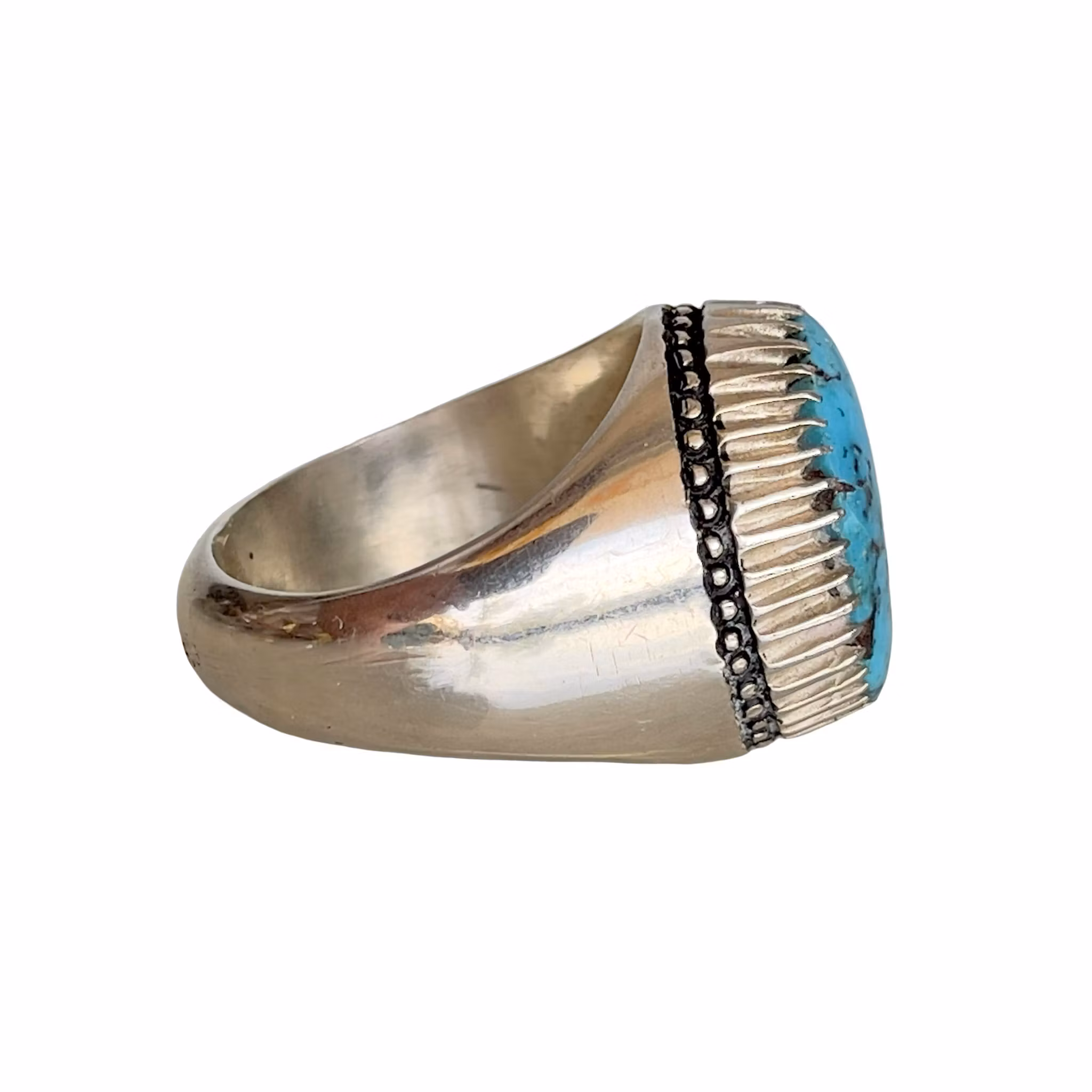 Vintage Silverring med 12 ct Naturlig Nishapur Turkos - 19,5 g