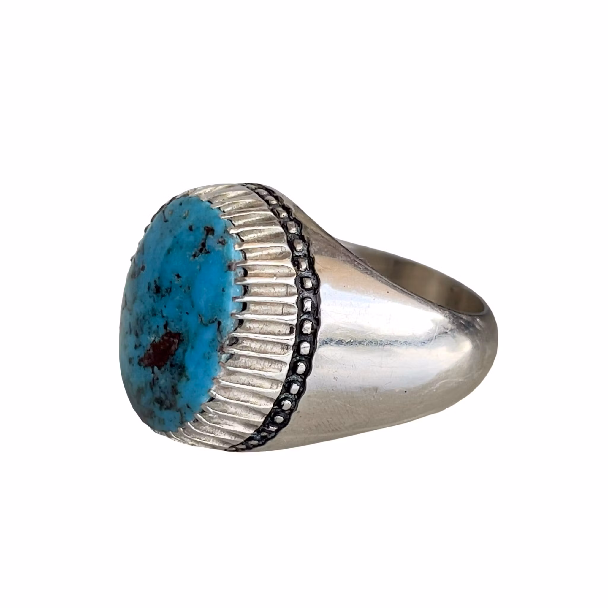 Vintage Silverring med 12 ct Naturlig Nishapur Turkos - 19,5 g