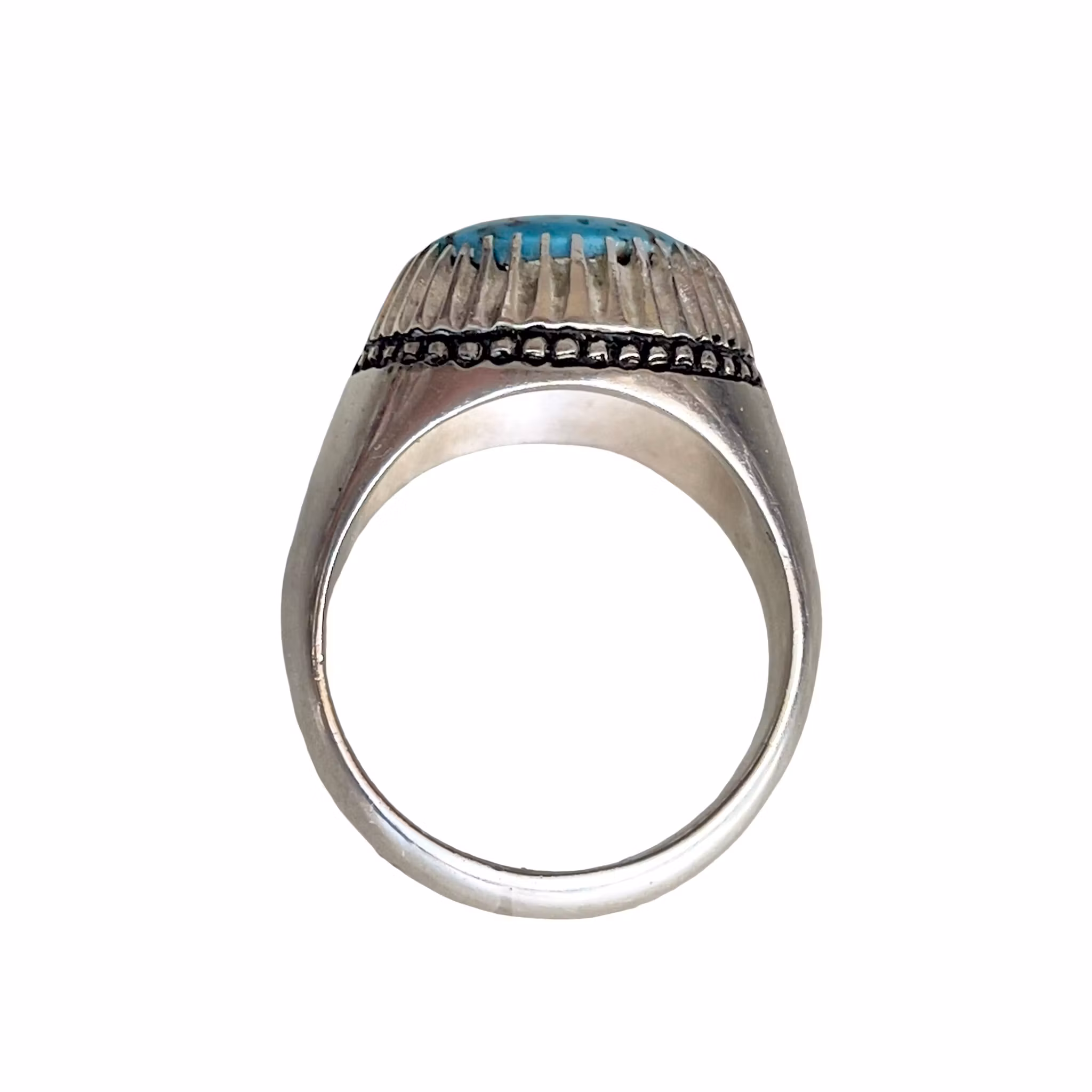 Vintage Silverring med 12 ct Naturlig Nishapur Turkos - 19,5 g