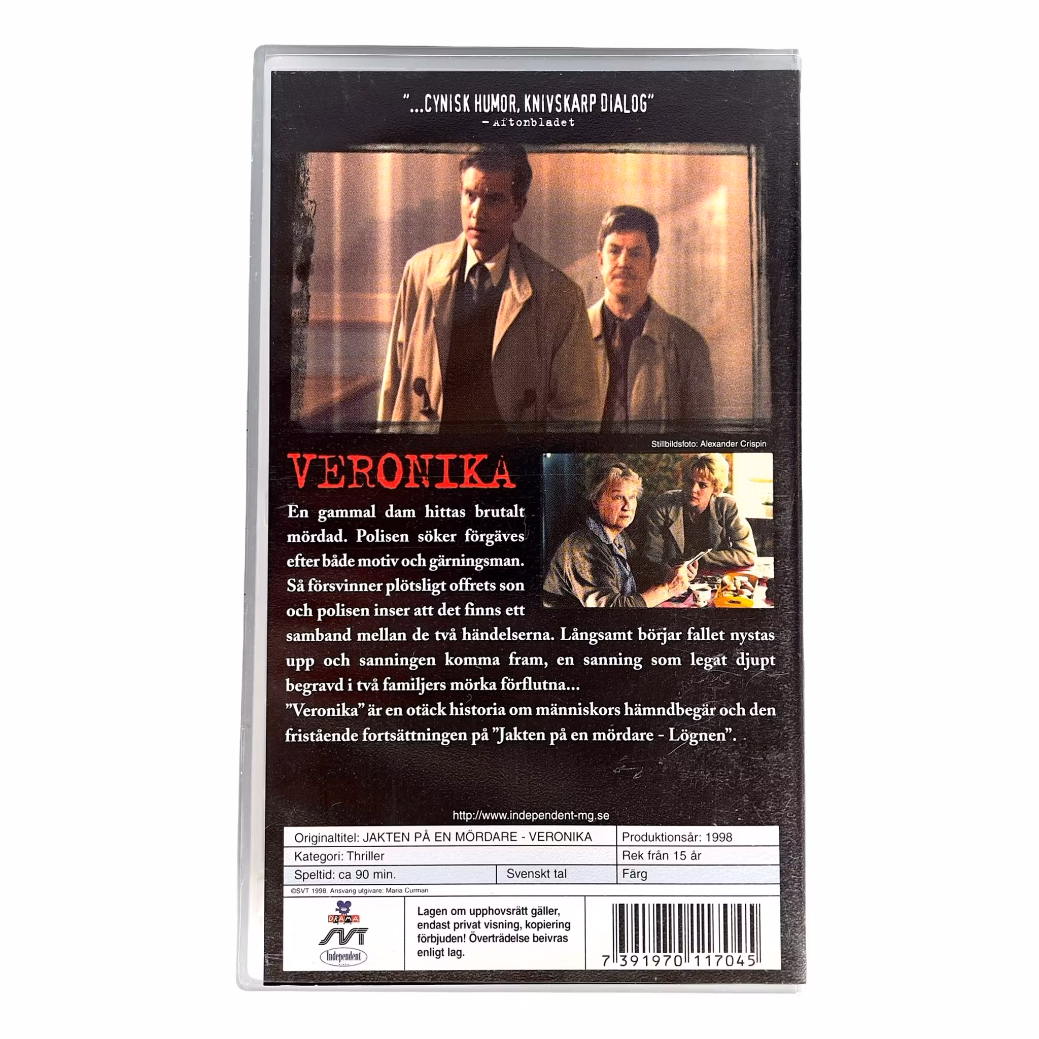 Veronika - Jakten på en mördare - Inplastad VHS - Svensk Thriller - 1998