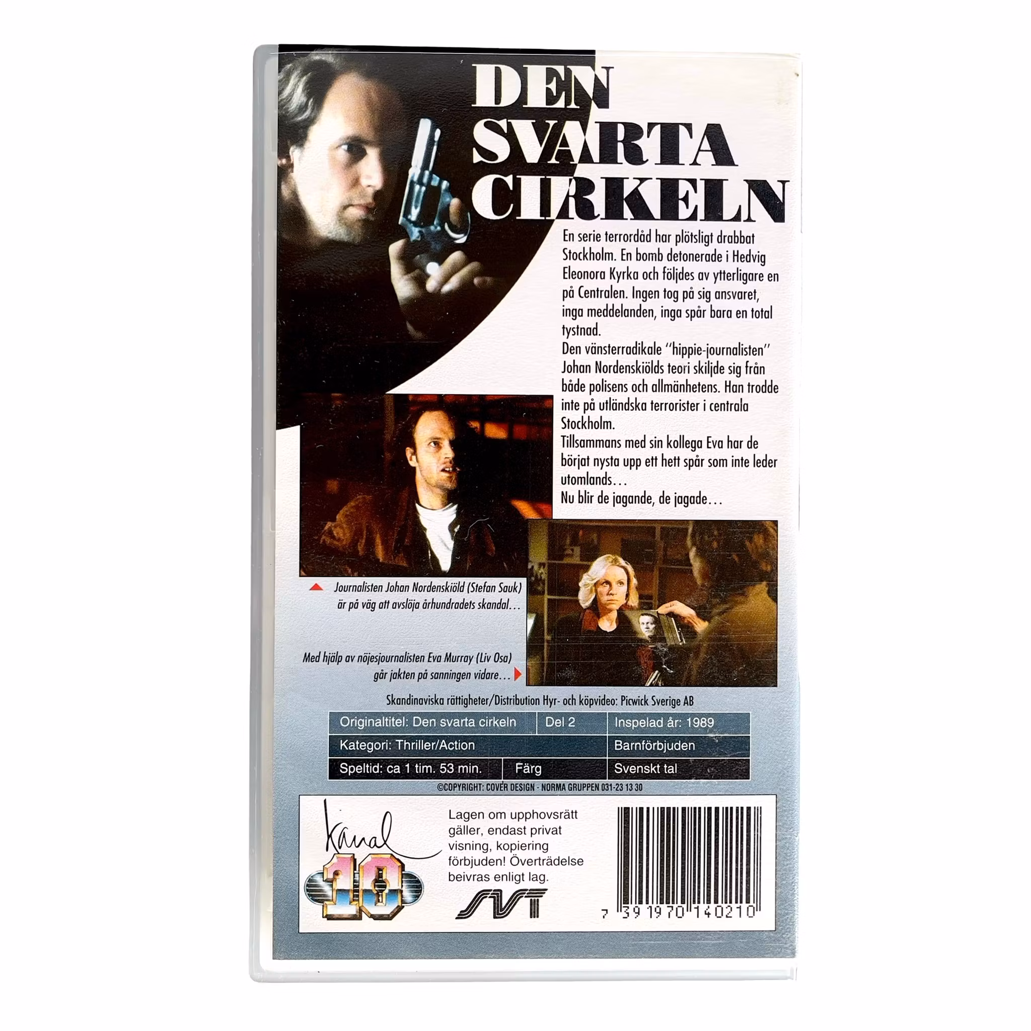 Den Svarta Cirkeln - Del 2 - Inplastad VHS - Stefan Sauk & Liv Osa - Svensk Thriller - 1989