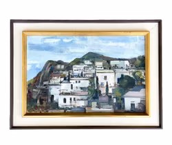 Gunnar Berglund (1906-1992) - Capri 1969 Motyw miejski - Obraz olejny na płótnie