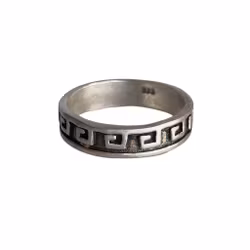 Vintage sterling zilveren ring 925 - Grieks meanderpatroon