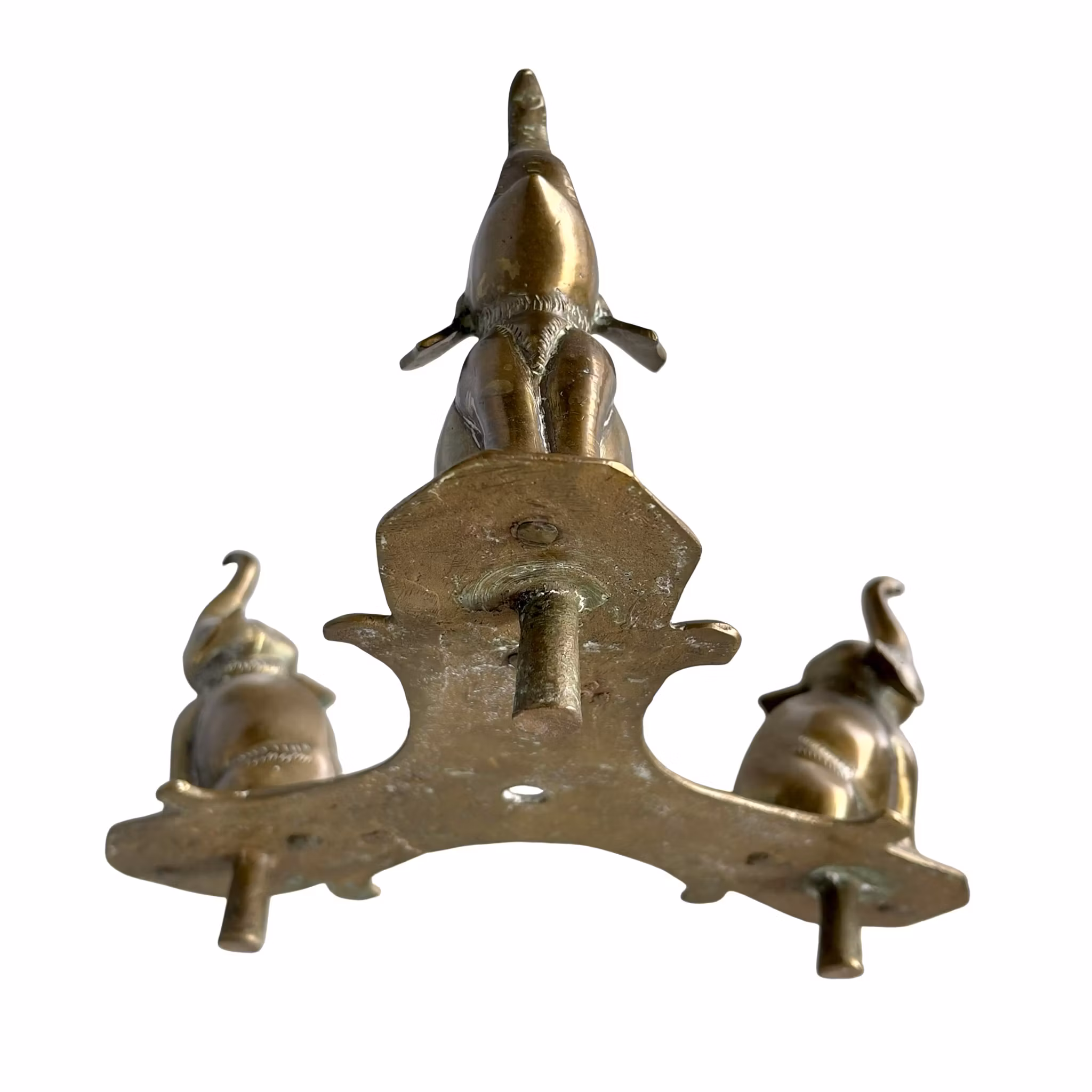 Vintage Mässingsskål - 3 Elefanter - Graverad Dekor - Orientalisk Design