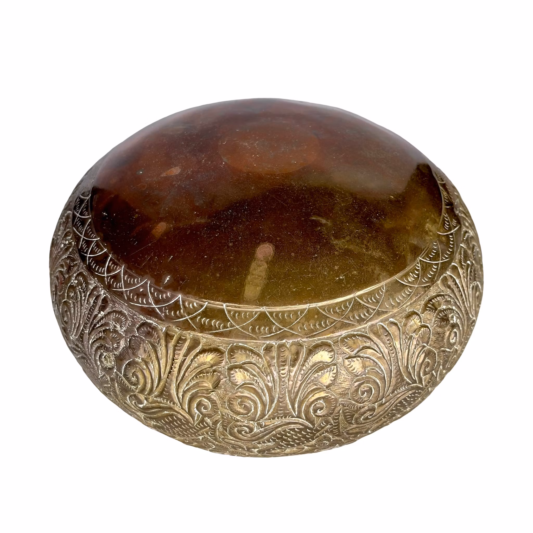 Vintage Mässingsskål - 3 Elefanter - Graverad Dekor - Orientalisk Design