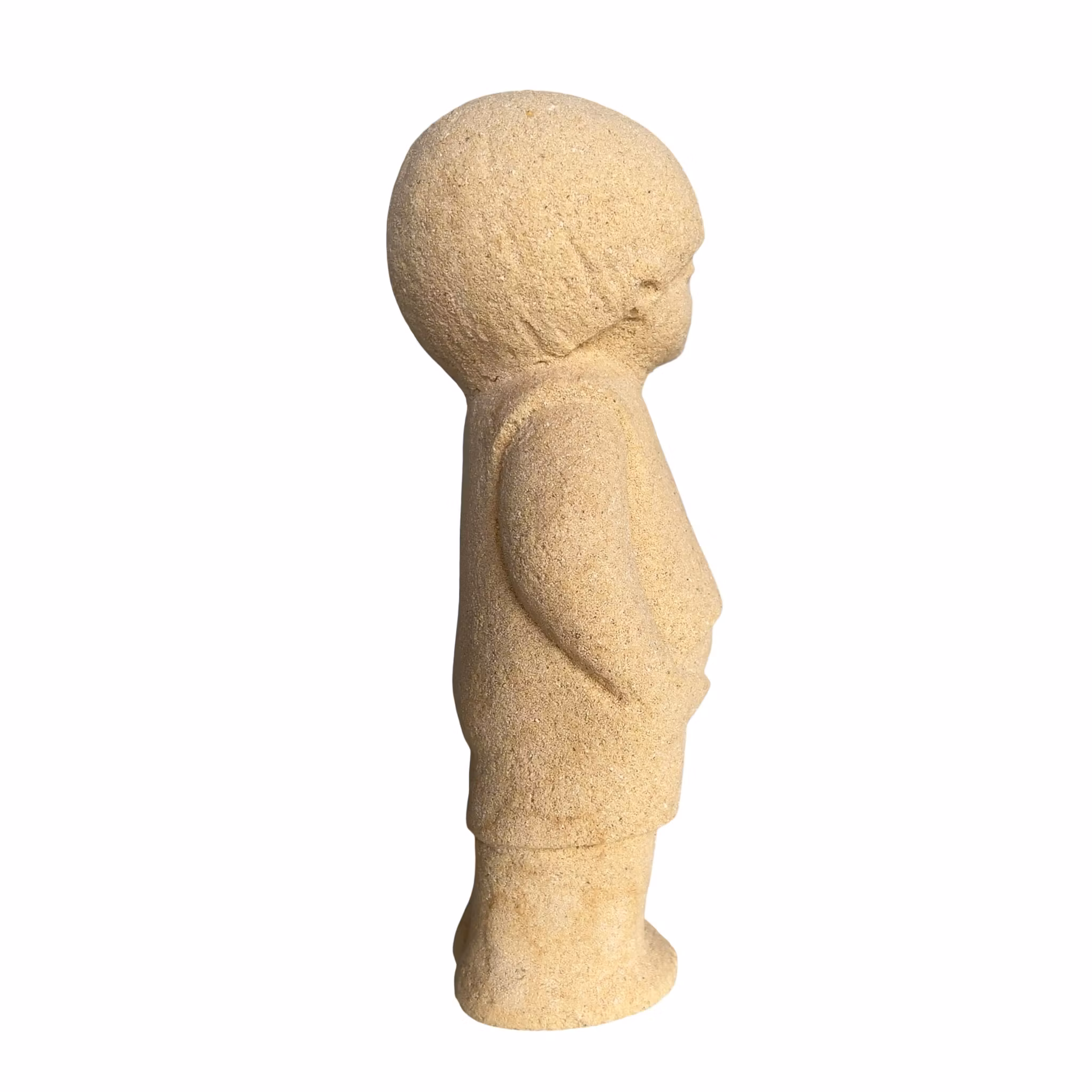 Vintage Stone Art - Pojkfigur i Sandsten - Marbell - Belgien 1970-tal