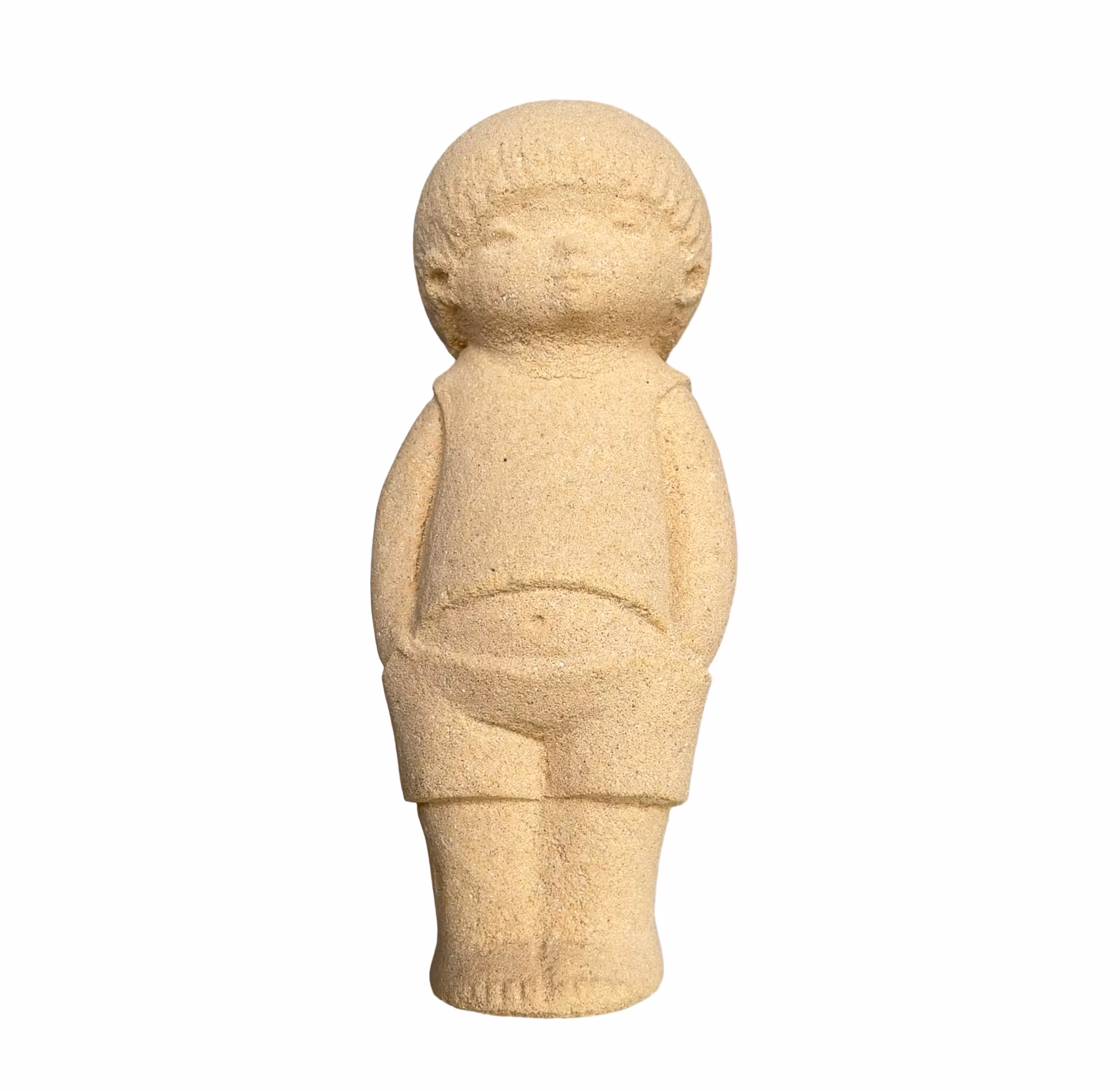 Vintage Stone Art - Pojkfigur i Sandsten - Marbell - Belgien 1970-tal