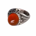 Vintage Silverring med 10 ct röd Karneol - Röd Agat - Dekorativ Ringskena
