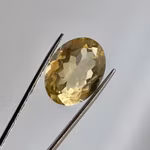 Naturlig Citrin 8,50 ct - Oval Fasett slipad Ädelsten - Ljusgul