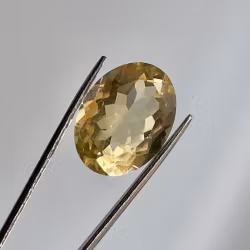 Natural Citrine 8.50 ct - Oval Facet cut Gemstone - Light Yellow