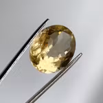 Naturlig Citrin 8,50 ct - Oval Fasett slipad Ädelsten - Ljusgul