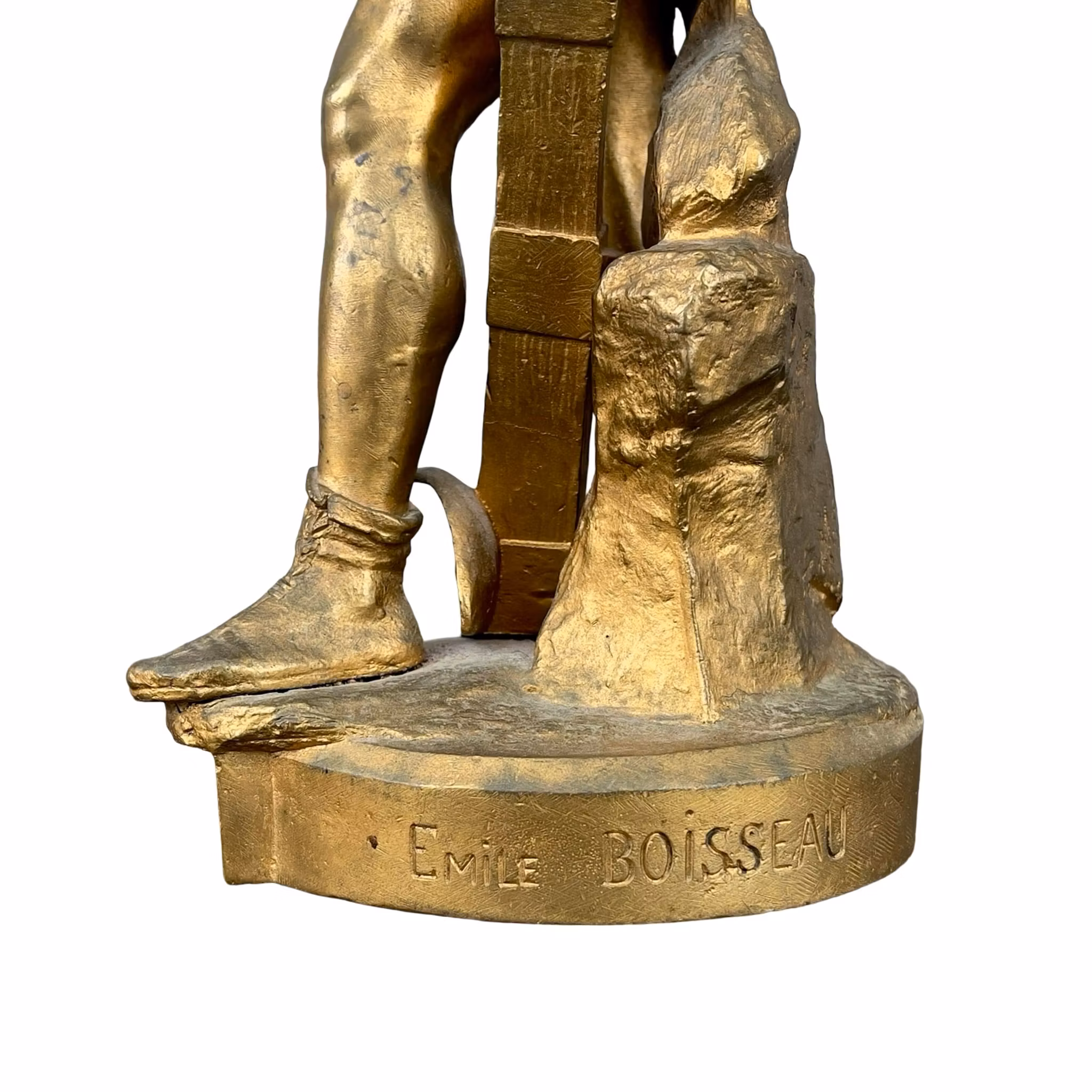 Émile Boisseau (1842-1923) - Antik Fransk Skulptur - Förgylld gjutmetall - Signerad - 1800-tal