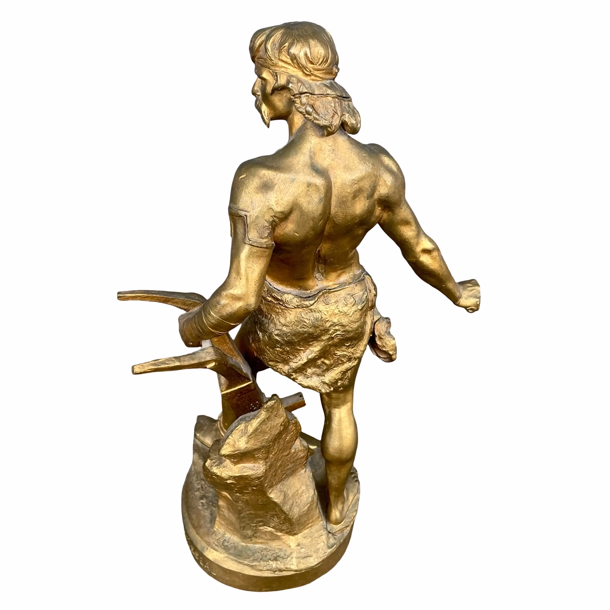 Émile Boisseau (1842-1923) - Antik Fransk Skulptur - Förgylld gjutmetall - Signerad - 1800-tal