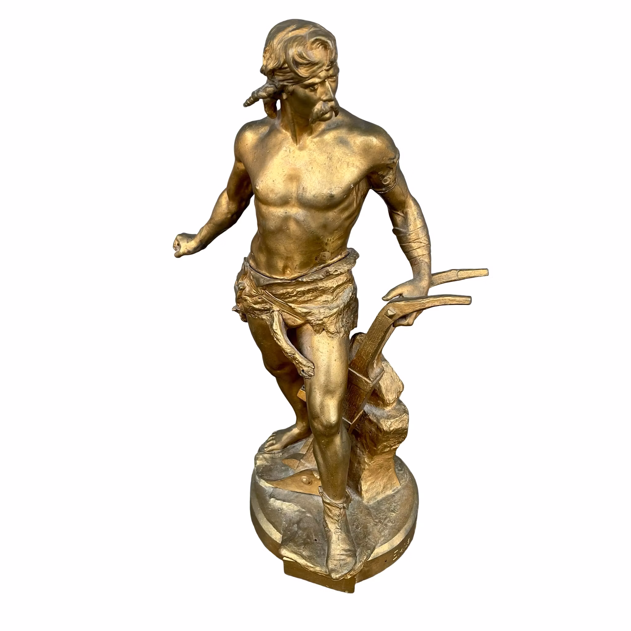 Émile Boisseau (1842-1923) - Antik Fransk Skulptur - Förgylld gjutmetall - Signerad - 1800-tal