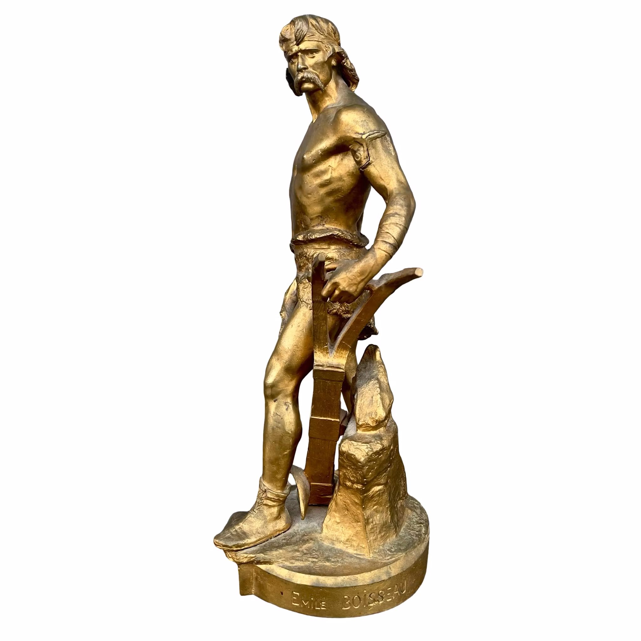 Émile Boisseau (1842-1923) - Antik Fransk Skulptur - Förgylld gjutmetall - Signerad - 1800-tal