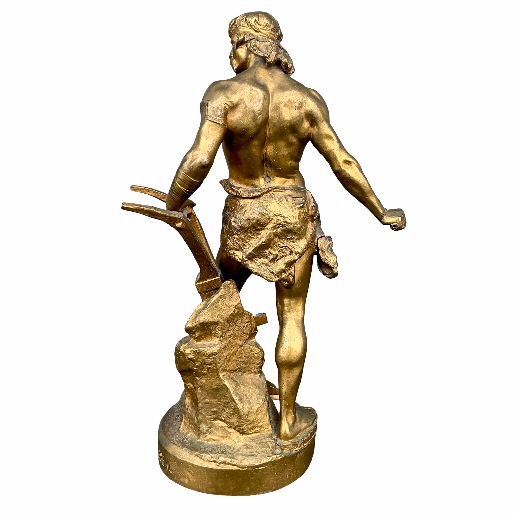 Émile Boisseau (1842-1923) - Antik Fransk Skulptur - Förgylld gjutmetall - Signerad - 1800-tal