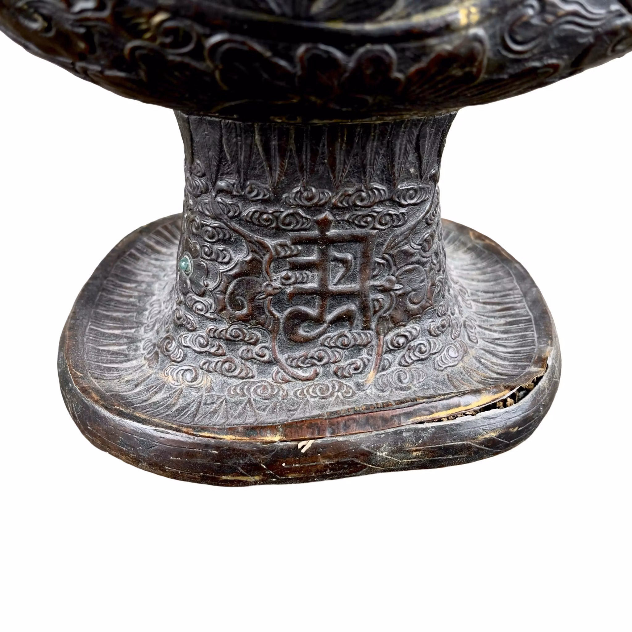 Stor Antik Tibetansk Ritualkanna i Brons - Avalokiteshvara - Buddhistisk Tempelkonst - 1800-tal