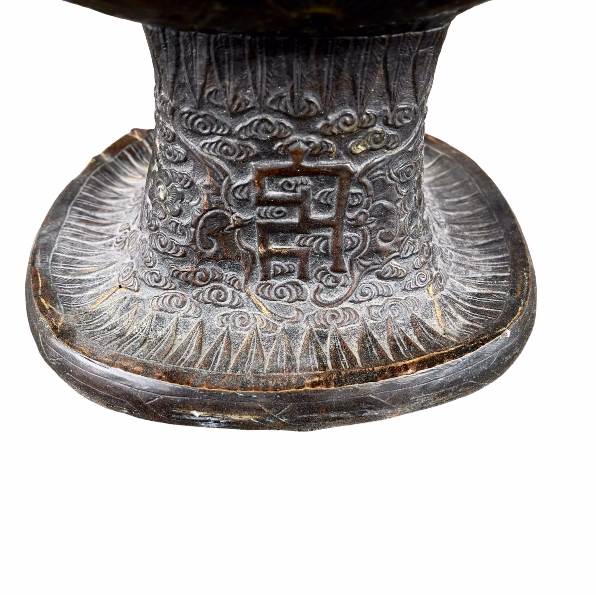 Stor Antik Tibetansk Ritualkanna i Brons - Avalokiteshvara - Buddhistisk Tempelkonst - 1800-tal