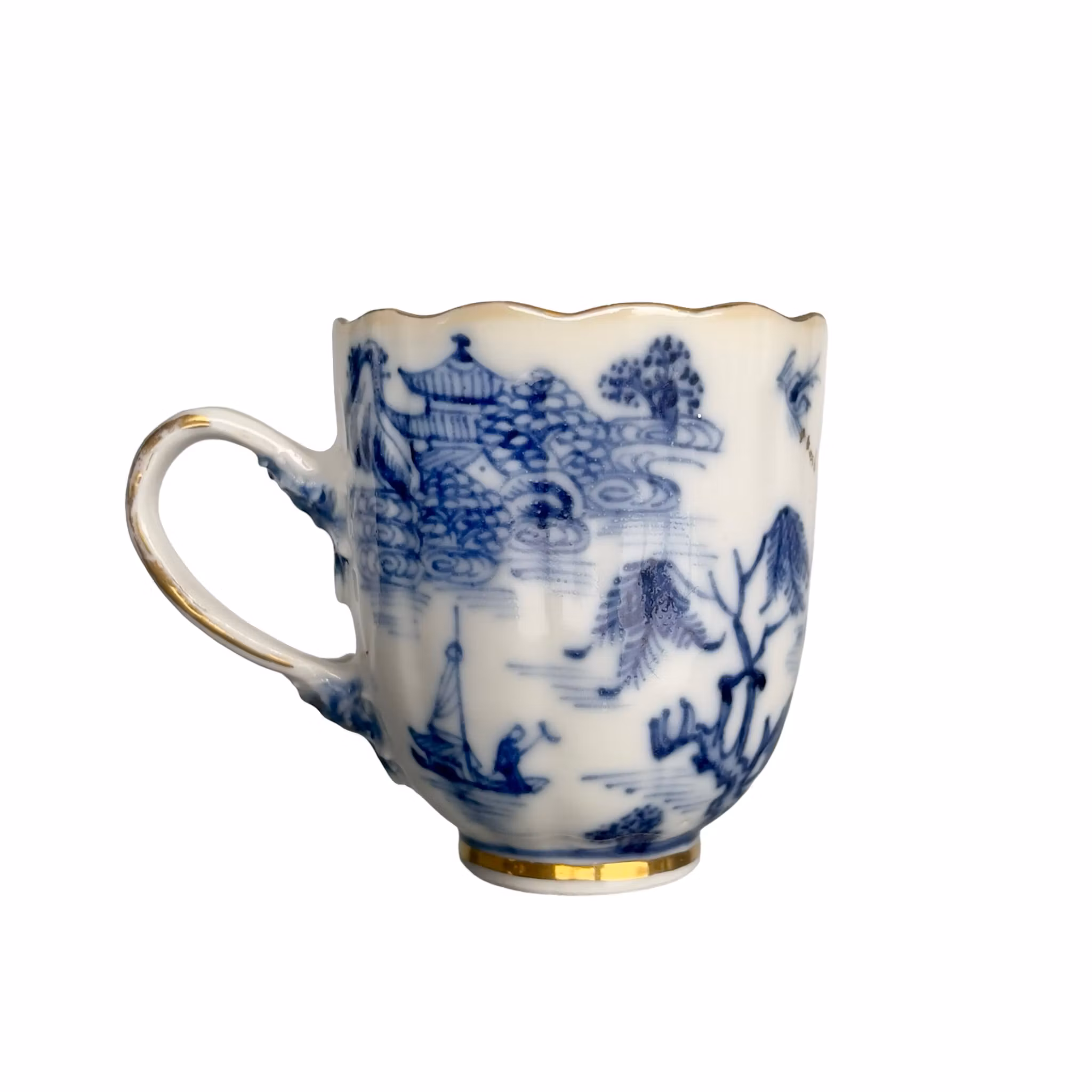 Antik Kinesisk Porslinskopp - Qianlong perioden 1700-tal - Förgylld