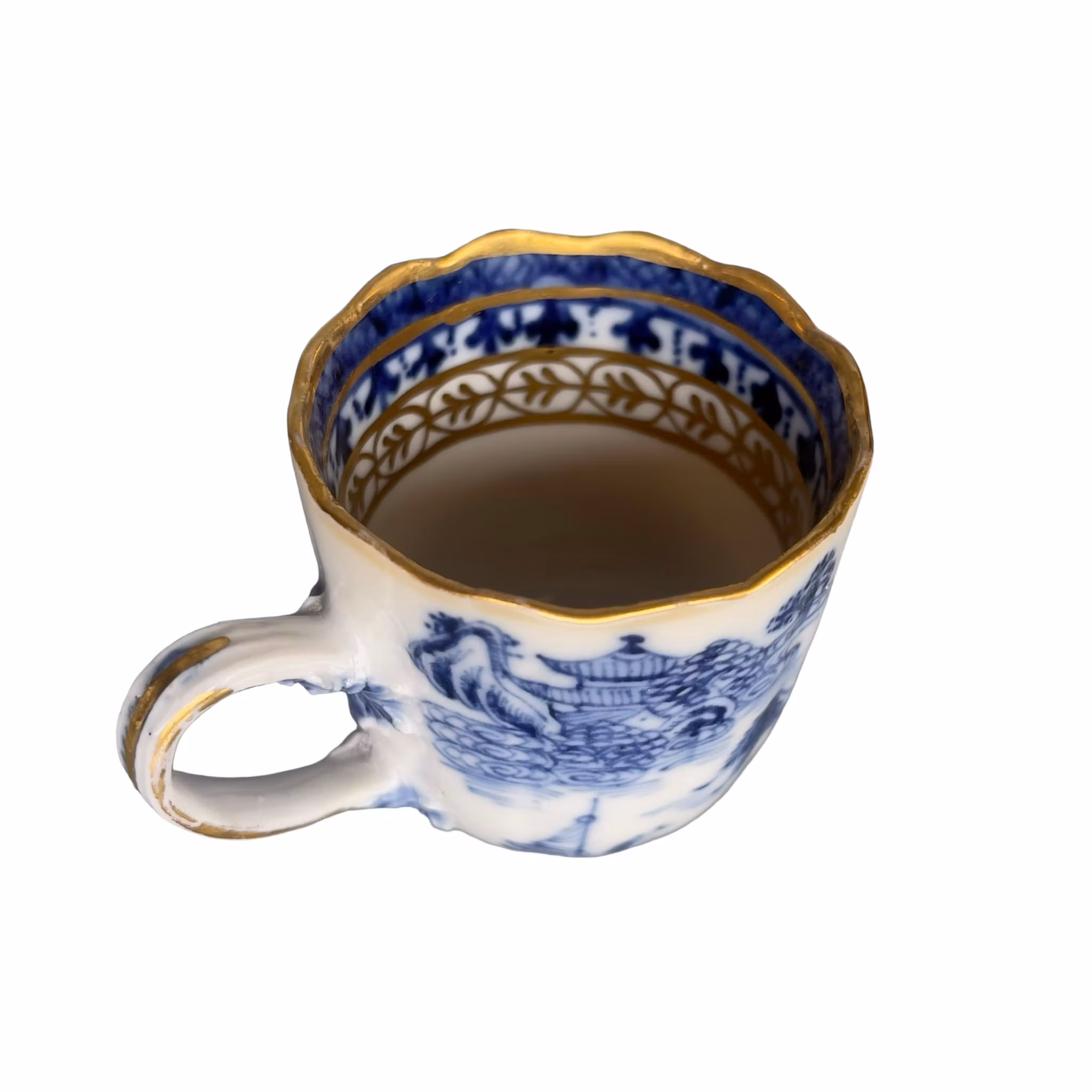 Antik Kinesisk Porslinskopp - Qianlong perioden 1700-tal - Förgylld