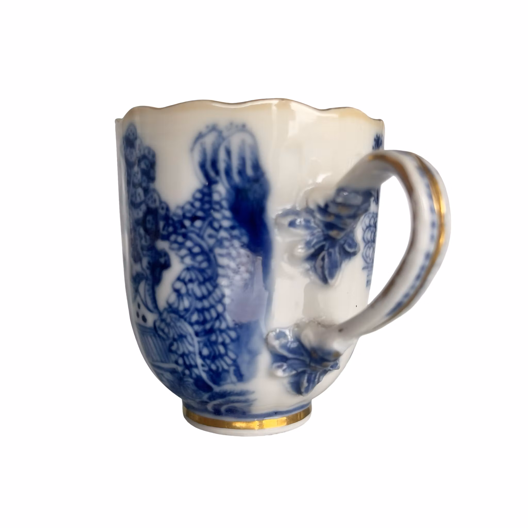 Antik Kinesisk Porslinskopp - Qianlong perioden 1700-tal - Förgylld