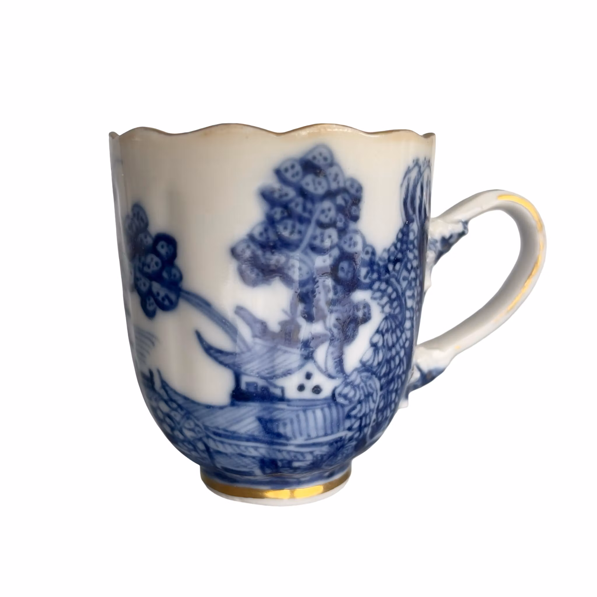 Antik Kinesisk Porslinskopp - Qianlong perioden 1700-tal - Förgylld