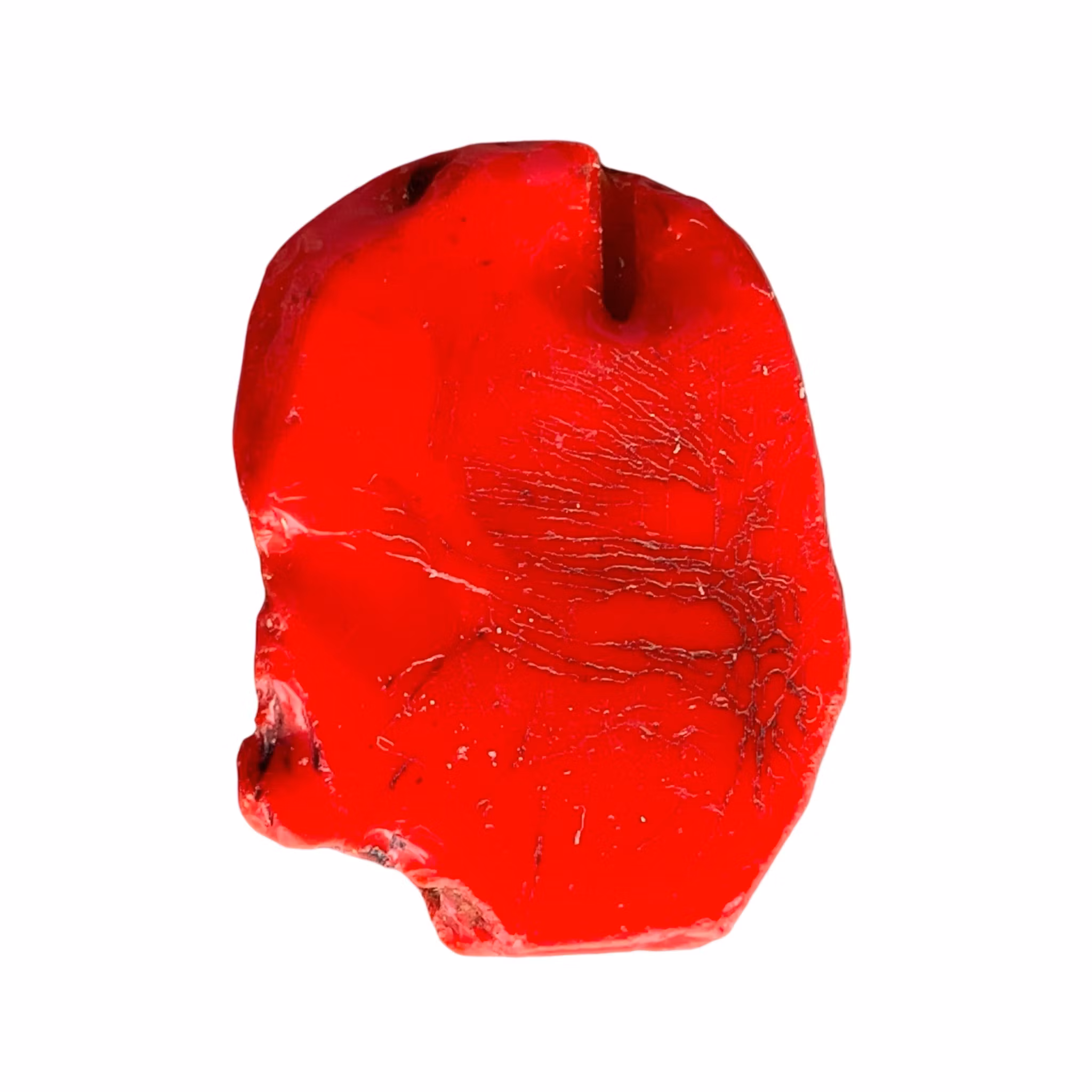 Antik Egyptisk Glasamulett - Gudinnan Hathor - Rött Glas - Ptolemeisk Period 332-30 f.Kr.