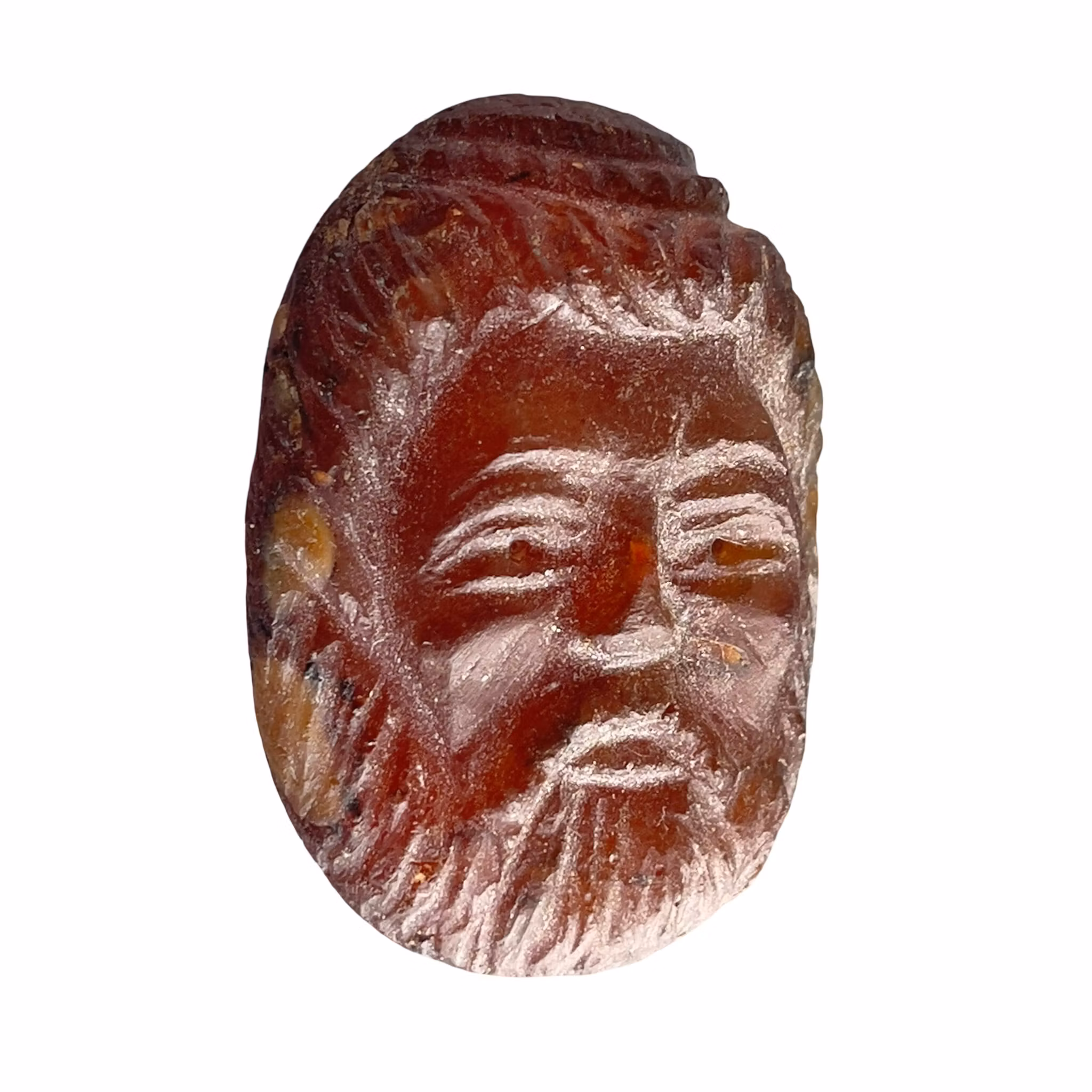Antikt manshuvud - Hellenistisk stil - Naturglas sten - 200-talet f.Kr. - 100-talet e.Kr.