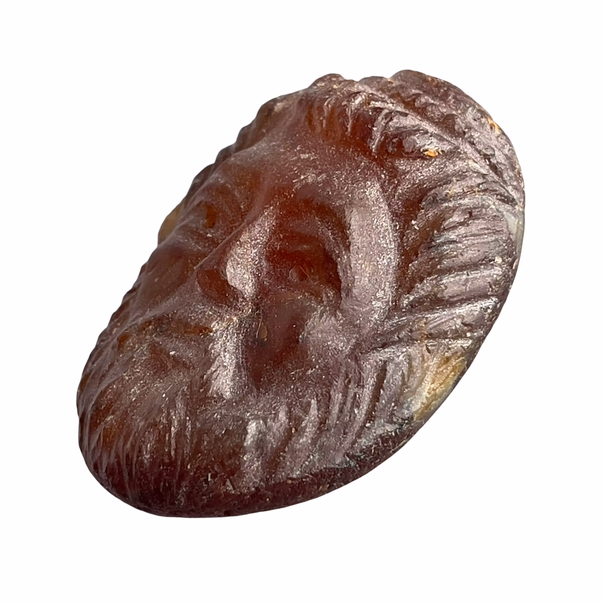Antikt manshuvud - Hellenistisk stil - Naturglas sten - 200-talet f.Kr. - 100-talet e.Kr.