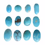 Naturlig Nishapuri Turkos - 12 Ovala Cabochoner - Smyckestenar