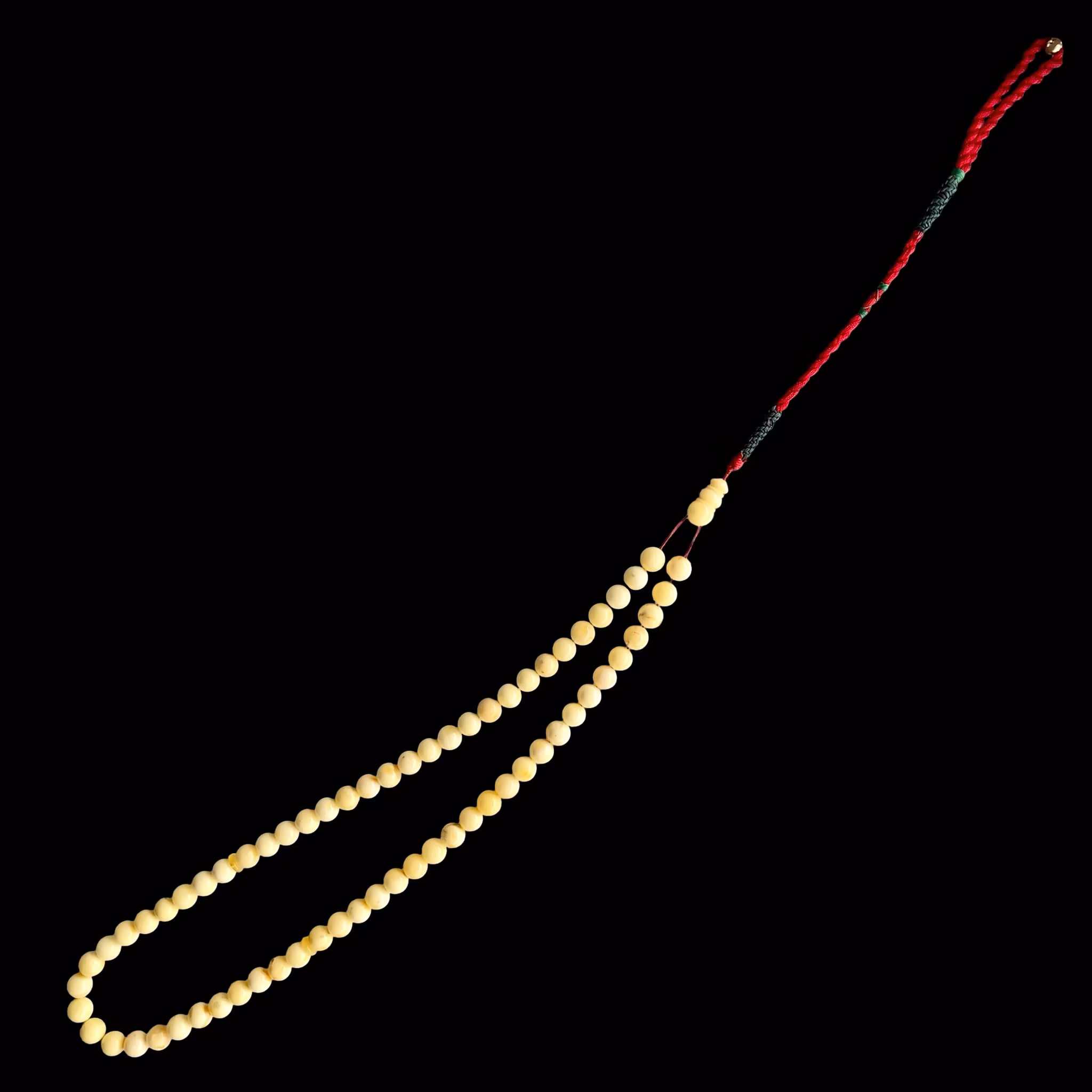 Äldre Radband - Naturlig Vit Bärnsten - 65 Pärlor - 31 g