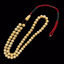 Rosenkranz für Senioren - Natürlicher weißer Bernstein - 65 Perlen - 31 g